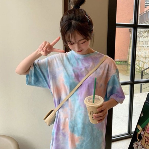 LAST ONE‼️ Tie Dye loose fit Short Sleeve Top - Picture 3 of 5